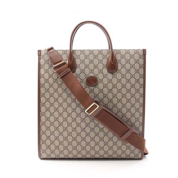 Gucci Interlocking G Medium Tote Bag, GG Supreme, Coated Canvas and Leather, Men - Picture 1 of 6